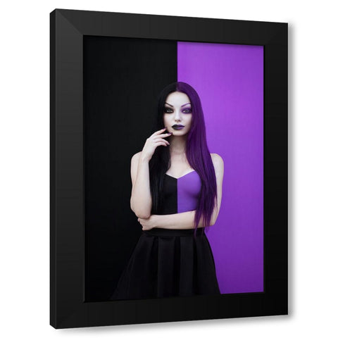 Paint It Black ... And Purple Black Modern Wood Framed Art Print with Double Matting by Kostadinov, Bobby