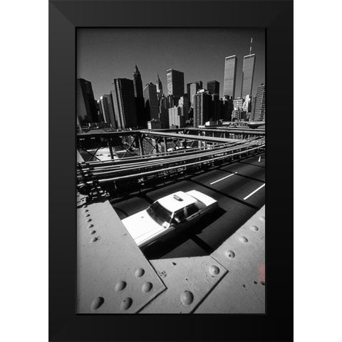 Brooklyn Bridge II Black Modern Wood Framed Art Print by Matthes, Dieter