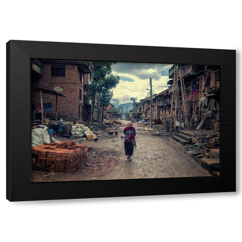 Alone Black Modern Wood Framed Art Print by Al Farsi, Haitham