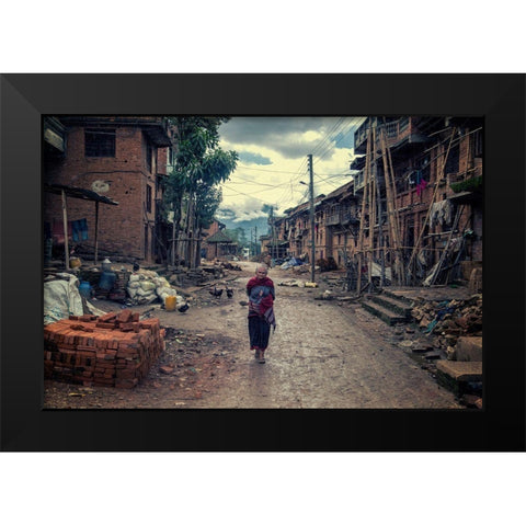 Alone Black Modern Wood Framed Art Print by Al Farsi, Haitham