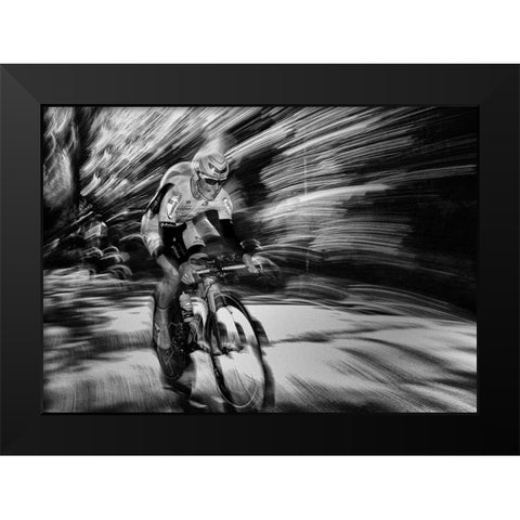 Fireworks Black Modern Wood Framed Art Print by Urlings, Lou