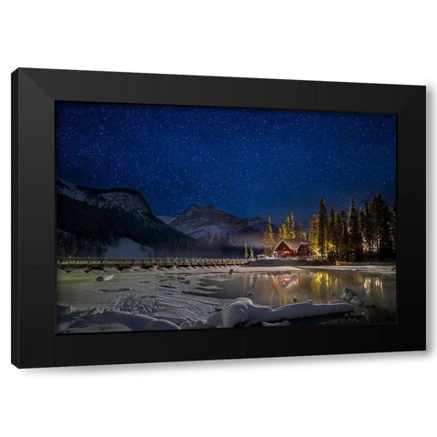 A Starry Fairytale Land Black Modern Wood Framed Art Print by Jiang, Yi