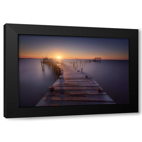The Last Dock Black Modern Wood Framed Art Print by Ferrero, Ivan