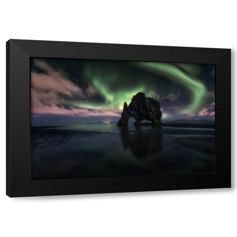 Rhino Black Modern Wood Framed Art Print by Martin Castan, David