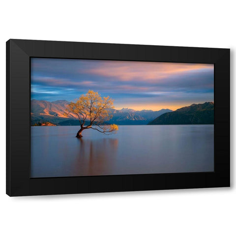 Morning Glow Black Modern Wood Framed Art Print with Double Matting by Doyle, Renee