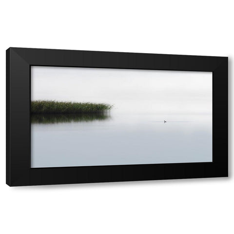 The Lone Fisher Black Modern Wood Framed Art Print by Emanuelson, Bjorn