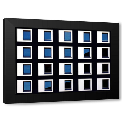 Black And Blue Black Modern Wood Framed Art Print with Double Matting by Hawerkamp, Hans-Wolfgang