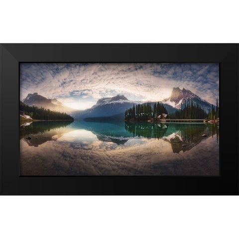 Mirror Emerald Black Modern Wood Framed Art Print by Pablo De, Juan