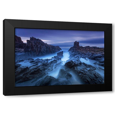 Bombo Black Modern Wood Framed Art Print with Double Matting by Zhu, Jingshu