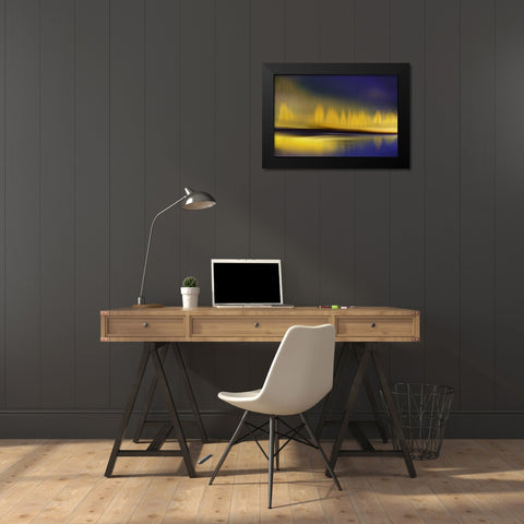 Yellow Night Black Modern Wood Framed Art Print by Westum, Heidi