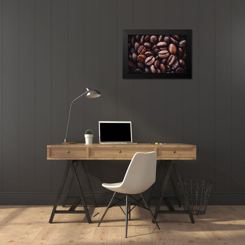 Smile Black Modern Wood Framed Art Print by Karina, Aleksandrova