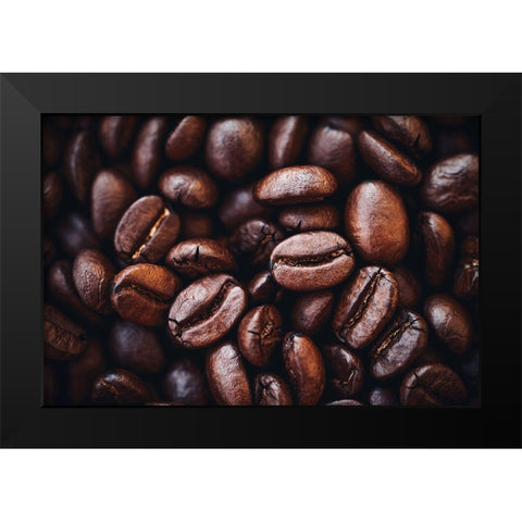 Smile Black Modern Wood Framed Art Print by Karina, Aleksandrova