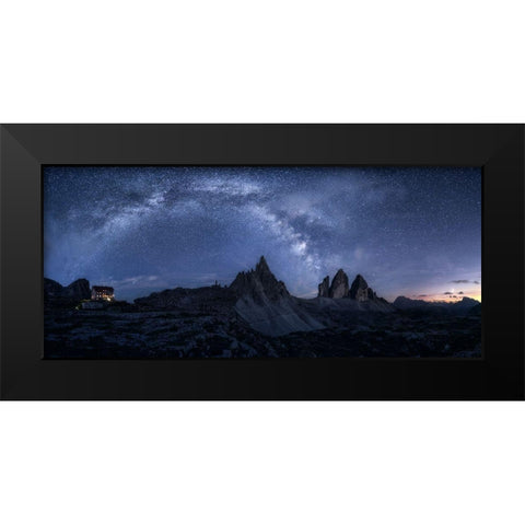 Stars In The Dolomites Black Modern Wood Framed Art Print by Gastager, Daniel