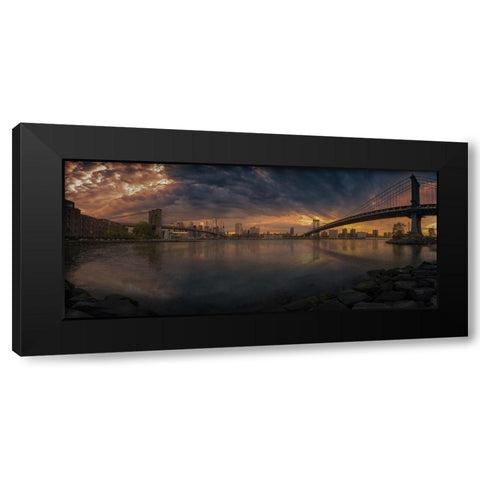 Between Bridges Black Modern Wood Framed Art Print with Double Matting by Martin Castan, David