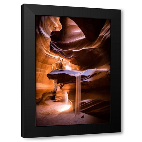 Sand Fall Black Modern Wood Framed Art Print by Jansky, Walde