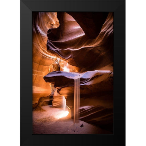 Sand Fall Black Modern Wood Framed Art Print by Jansky, Walde