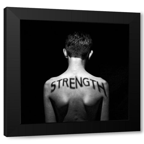 The State Of Being Strong Black Modern Wood Framed Art Print with Double Matting by Melnotte, Mike