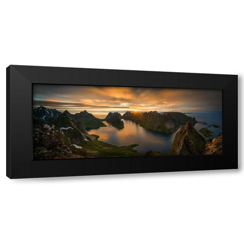 Helvete Midnight Sun Black Modern Wood Framed Art Print by Kruczynski, Wojciech