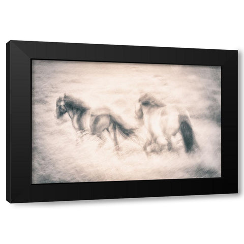 Running Free Black Modern Wood Framed Art Print with Double Matting by Davidsson, Gustav