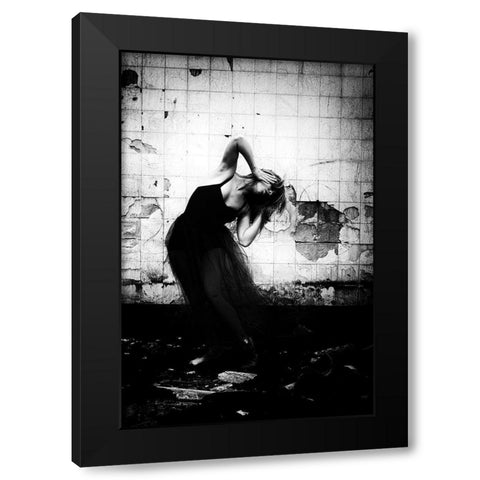 N/T Black Modern Wood Framed Art Print by Medeiros, Paulo