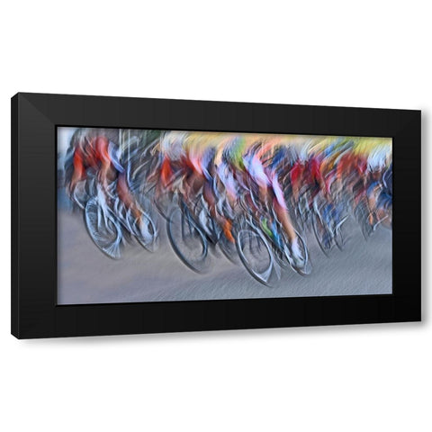 Stampede Black Modern Wood Framed Art Print by Urlings, Lou