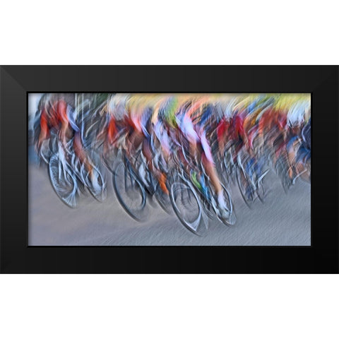 Stampede Black Modern Wood Framed Art Print by Urlings, Lou