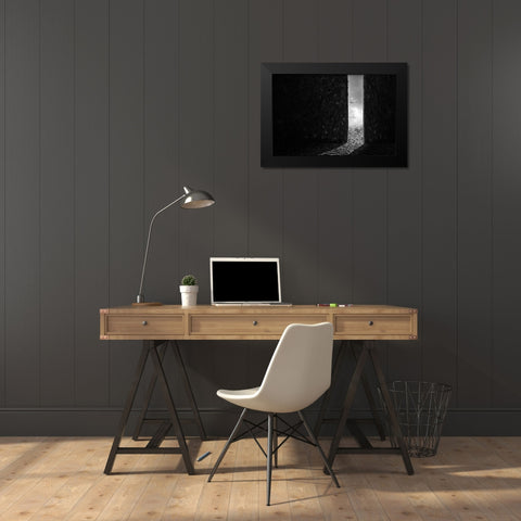 The White Bird Black Modern Wood Framed Art Print by Almawash, Sulaiman