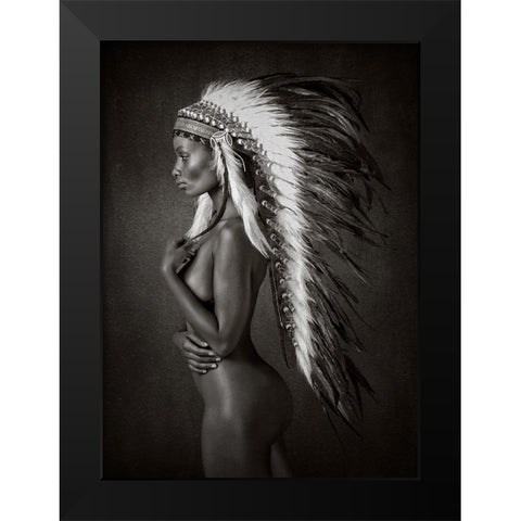 Indian Queen Black Modern Wood Framed Art Print by Catchlight Studio