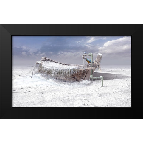 The Frozen Water Black Modern Wood Framed Art Print by Almawash, Sulaiman