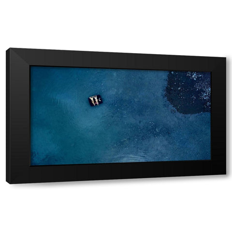 Relax Black Modern Wood Framed Art Print by Godinho, Luis