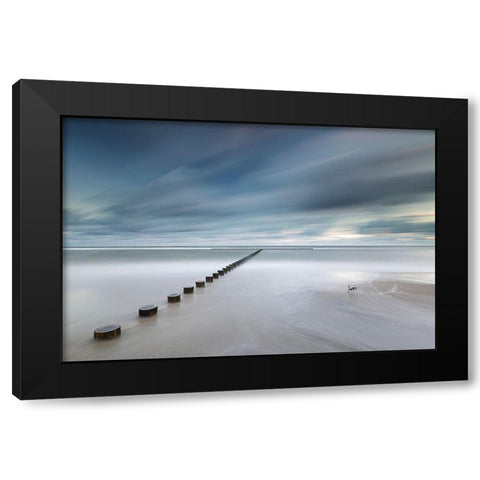 T Black Modern Wood Framed Art Print with Double Matting by R. Nebelski, Rafal