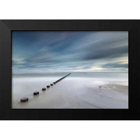 T Black Modern Wood Framed Art Print by R. Nebelski, Rafal