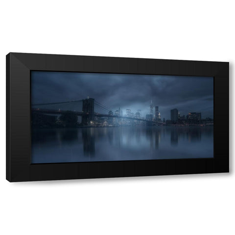 Blue River Black Modern Wood Framed Art Print by Martin Castan, David