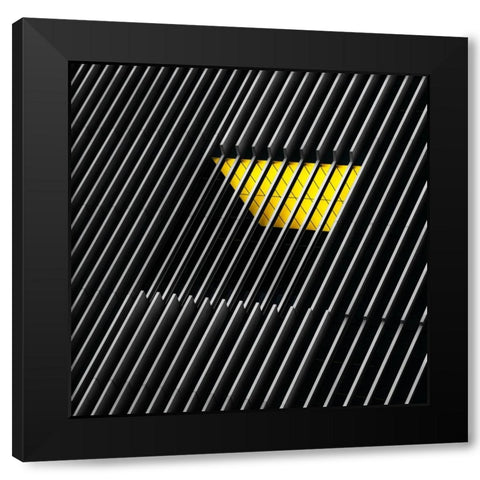 Caged Window Black Modern Wood Framed Art Print by Huybrighs, Marc