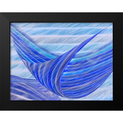 Blue Motion Black Modern Wood Framed Art Print by Huybrighs, Marc