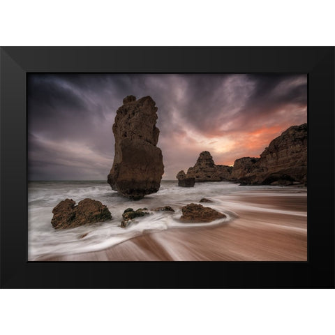 Totem Black Modern Wood Framed Art Print by Menendez Covelo, Ramon