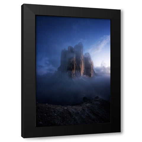 Blue Inferno Black Modern Wood Framed Art Print by Martin Castan, David