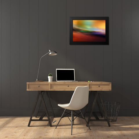 Watercolor Lines Black Modern Wood Framed Art Print by Westum, Heidi
