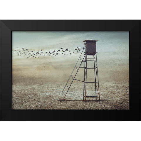 Go To Nature Black Modern Wood Framed Art Print by Almawash, Sulaiman