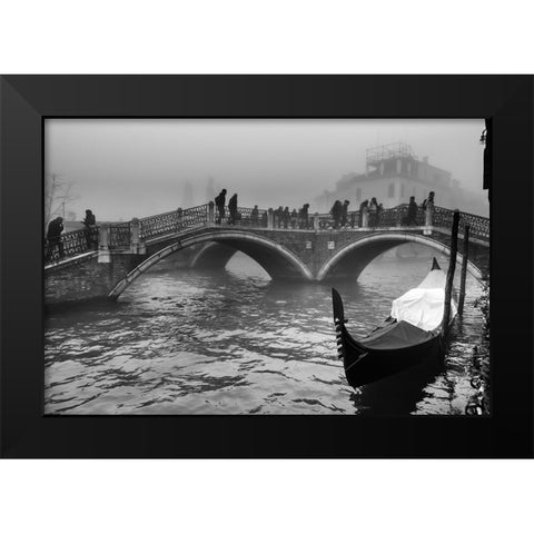Tre Ponti - Three Bridges Black Modern Wood Framed Art Print by Avolio, Stefano