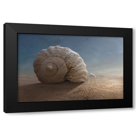 Whats Inside Black Modern Wood Framed Art Print with Double Matting by Almawash, Sulaiman