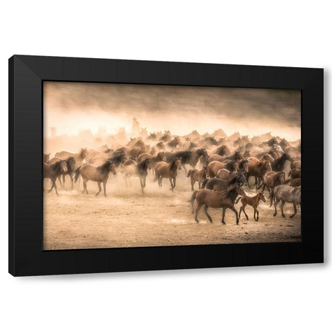 Yilki Black Modern Wood Framed Art Print with Double Matting by Tuncel, Tunc