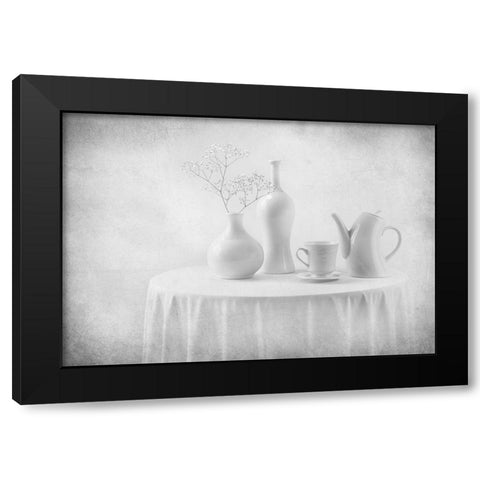 A White Dream Black Modern Wood Framed Art Print by Perfoncio, Margareth