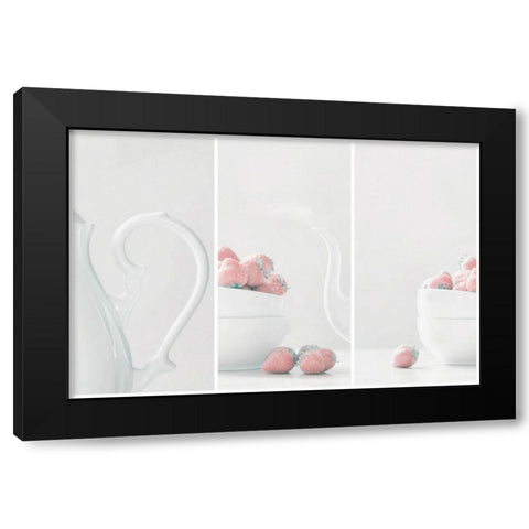 Strawberries Delight Black Modern Wood Framed Art Print with Double Matting by Devos, Delphine