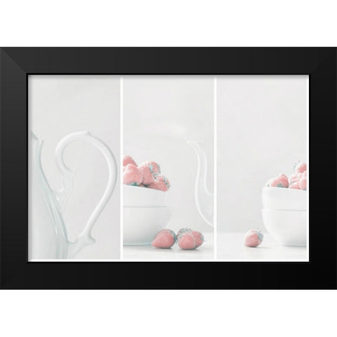 Strawberries Delight Black Modern Wood Framed Art Print by Devos, Delphine