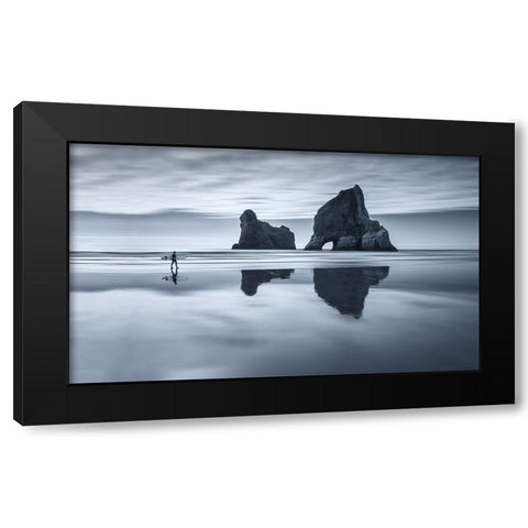 Wharariki Dream Black Modern Wood Framed Art Print with Double Matting by M. Almagro, Carlos