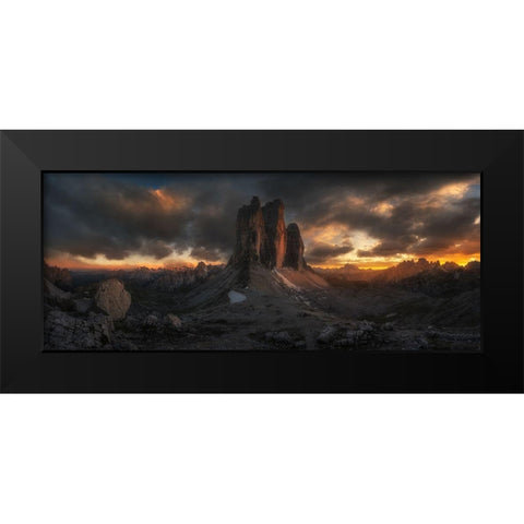 _^^^_ Black Modern Wood Framed Art Print by Martin Castan, David