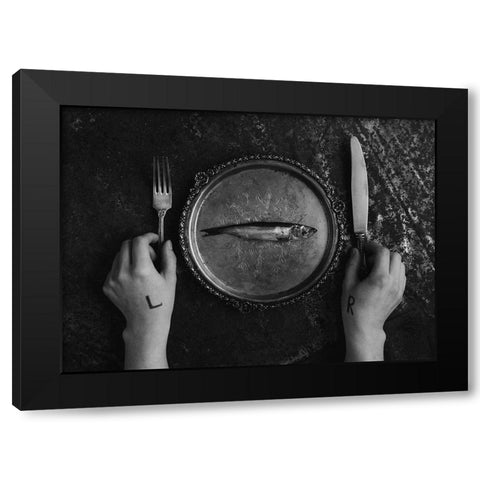 Leftaright Black Modern Wood Framed Art Print with Double Matting by Karina, Aleksandrova