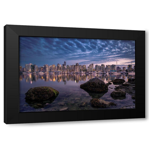 A Glowing Pearl Black Modern Wood Framed Art Print by Agazzi, Andreas