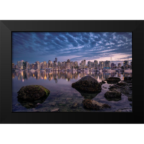 A Glowing Pearl Black Modern Wood Framed Art Print by Agazzi, Andreas